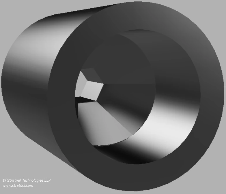 3D printed shaft coupler connecting hexagonal and circular shafts — Stratnel